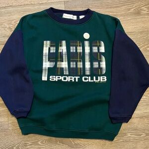 Vintage Paris Sport Club Colorblock Crewneck Sweatshirt